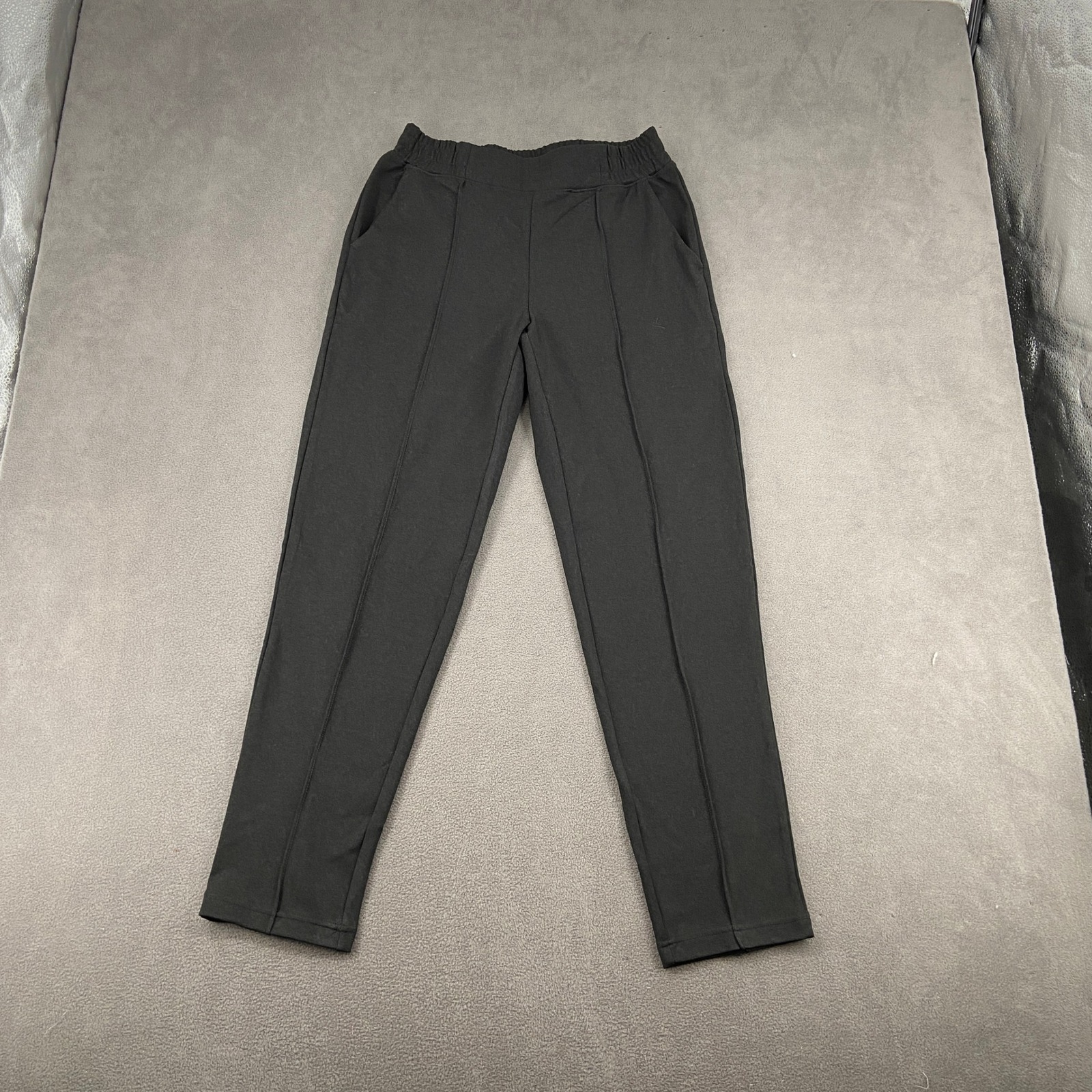 Mondetta Black Pintuck Pull On Pants Womens Small Elastic Waist Recycled Blend